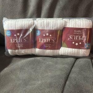 Epeius cotton rich tights. Girls tights. Size 2-4. White. Brand new.